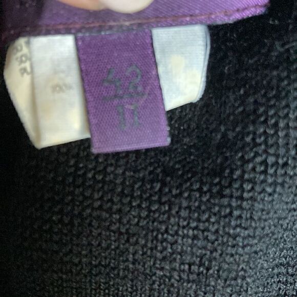 Trend Les Copains Black Wool Turtleneck Sweater with Button Detail. Size 42/6. - Picture 7 of 9